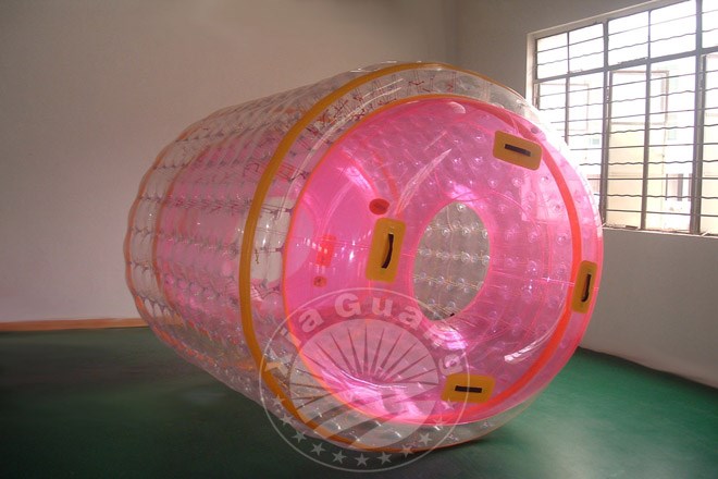 海棠粉色系充气水上滚筒